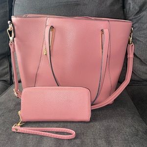 Mauve Purse and Wallet Set